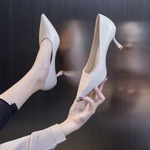 High heels children 2021 New Autumn Spring and Autumn fashion Joker thin and pointed shallow sexy single shoes Net Red