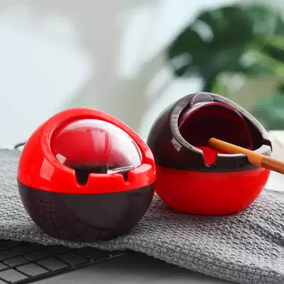 Trend personality creative ashtray household plastic with lid living room cute girl sealed ashtray with cover windproof