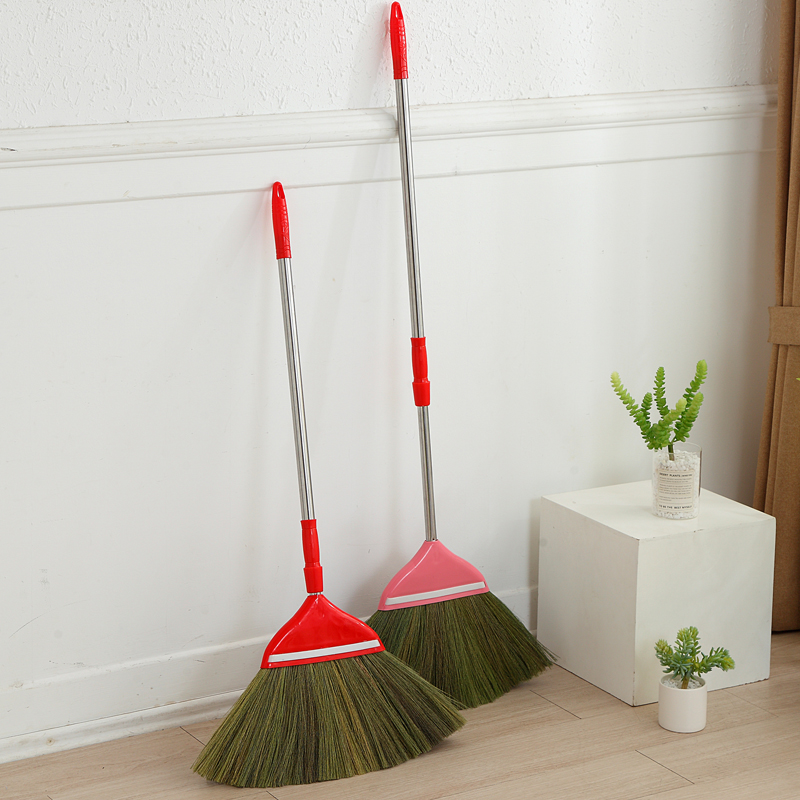 Telescopic broom Household dustpan set Natural miscanthus broom combination Sweeping broom sweeping hair artifact dust