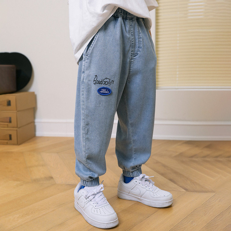 Mici Fruit Boy Clothing Boy Jeans 2022 Summer New Children Anti-mosquito Pants Girl Casual Pants Thin foreign pie