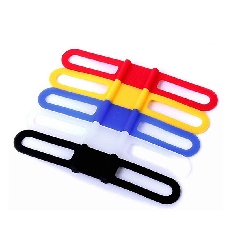 Silicone Silicone Easy Tie Lighting Strap Flashlight Clip Bicycle Clip