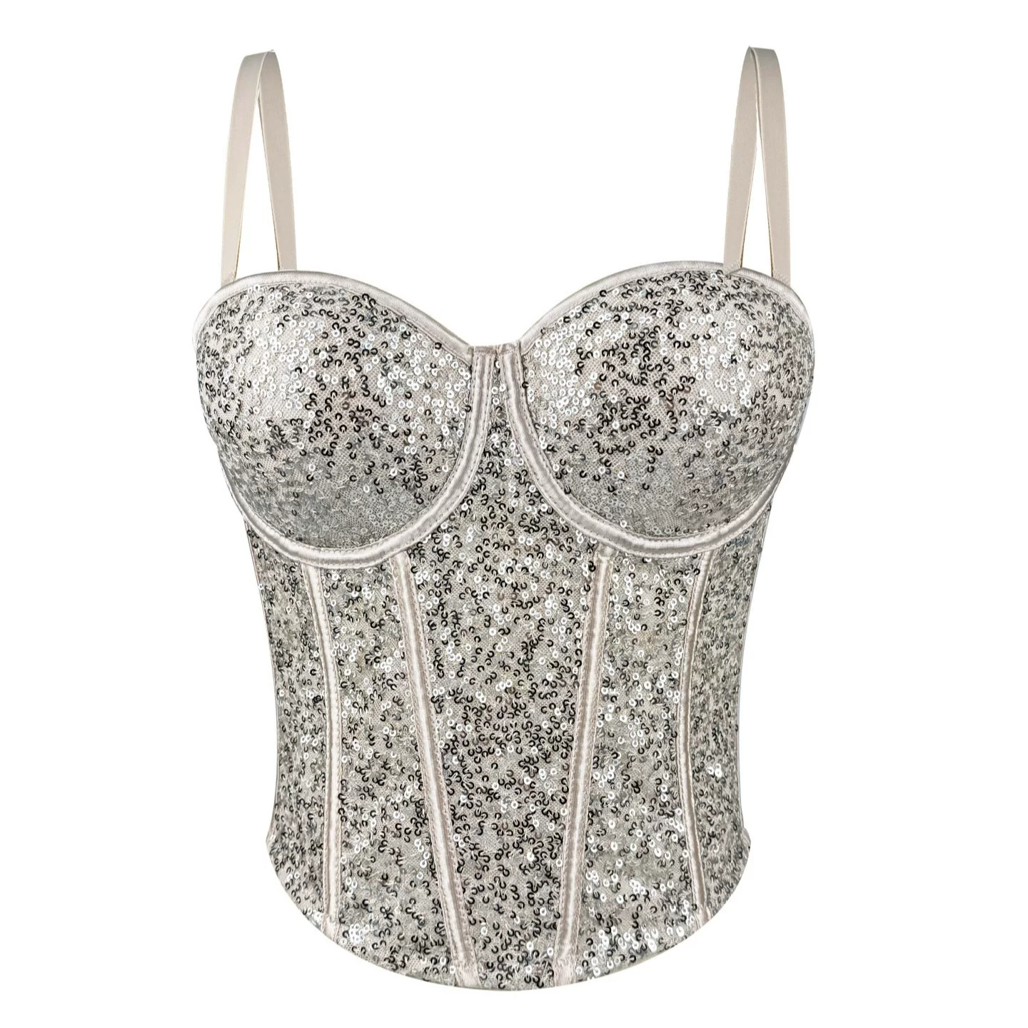Костюм, топ-тюльпан (tube top), бюстье, бра, облегающий, эффект подъема