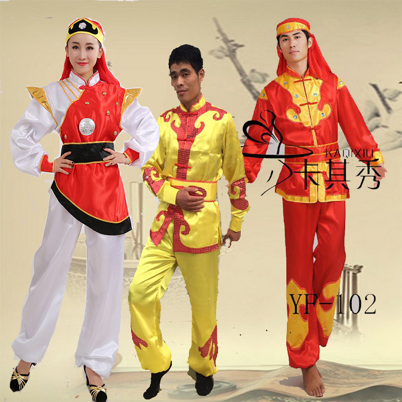 Beating Drum Clothing Men's Performance Waist Drum Team Clothing Women Dance Dragon Show Costumes Gong Drum Clothing for the Sprouts Song 2018 New