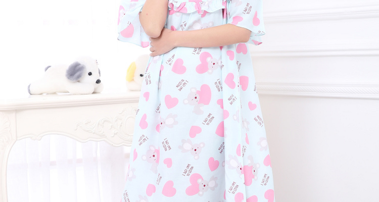 Mùa hè phụ nữ lỏng lẻo kích thước lớn ngắn- tay nightdress chất béo mm200 kg phụ nữ mang thai tăng chất béo bông bông nhà đồ ngủ