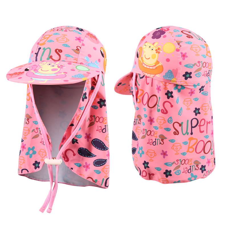 Summer beach Children sunscreen sunbeds Cute Little Pig Peggie Giorgio Boy Girl Anti UV Beach Hat