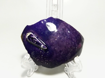 Late Ming Dynasty Jiajing rare best eggskin purple applique ear single color glaze ancient porcelain specimen