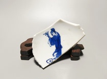 Late Ming Dynasty Chongzhen blue-and-white characters pluck cinnamon flowers in the palace of the moon osmanthus section painters hair color with best-in-class tiles