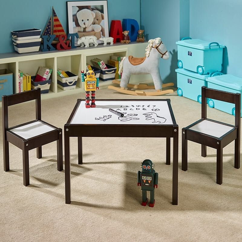 Happy Dream Treasure Solid Wood Small Painting Table A Table Two Chairs