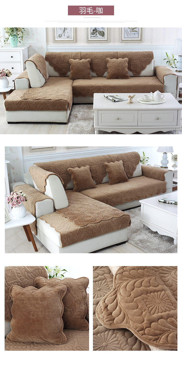 Plush sofa đệm sofa vải đệm Continental trượt flannel khăn Four Seasons sofa bìa đặt tối giản hiện đại mùa đông - Ghế đệm / đệm Sofa mẫu đệm ghế sofa gỗ