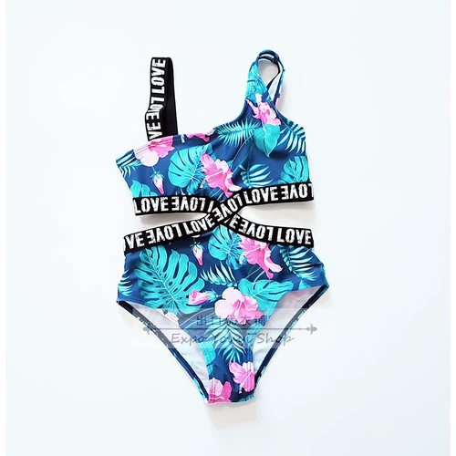 Съемные вставки в бюстгальтер, купальник с буквами, 7-16 лет, в цветочек