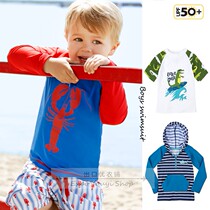 Childrens swimsuit boy long sleeve sunscreen swimsuit single top UPF50 sunscreen Bromel fabric foreign trade Original D