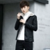 Da nam cộng với nhung Hàn Quốc thời trang mùa đông lông thú một chiếc áo khoác da nam mỏng ngắn - Quần áo lông thú