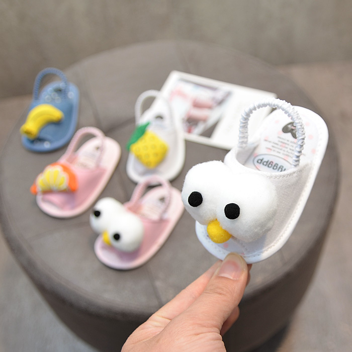Summer Baby Pre-Walking Shoes 0-1 Year Old Girls' Shoes Soft Sole Boys' Cartoon Shoes Toddler Cloth Shoes Breathable Non-Slip