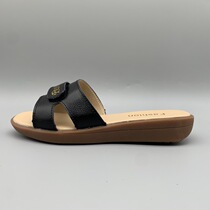 Foreign trade tail single clearance handling slippers female leather summer open toe daily wear non-slip flat bottom leisure sandals