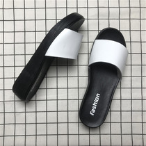 Stock cut clearance leather sandals women wear flat Korean non-slip summer womens shoes one-character slippers women