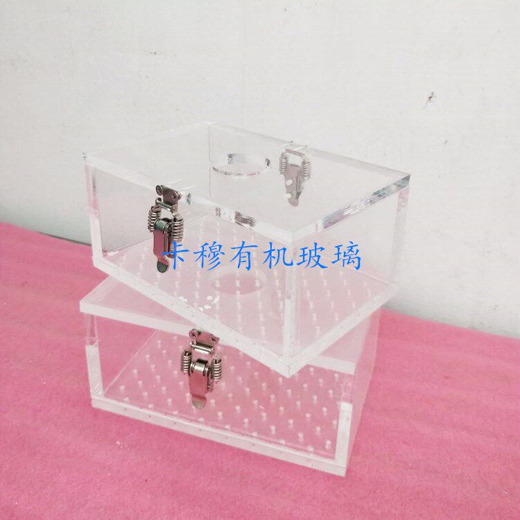 High transparent organic glass buckle box water tank acrylic buckle box storage sealing box hinge display case sink