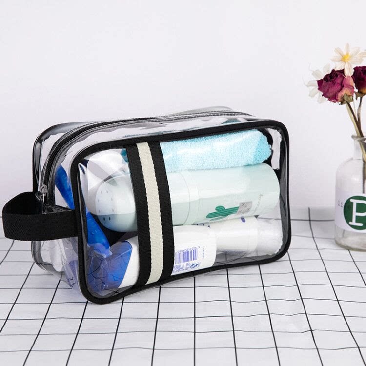 Large travel transparent wash bag Travel portable storage bag Large waterproof PVC gym portable bath bag men