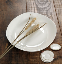 Pure white ceramic plate creative European bone porcelain plate deep plate fried dish plate soup plate microwave oven 8 inch square plate