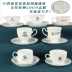 Bone china tách cà phê trắng tinh khiết món ăn cốc cà phê văn phòng tùy chỉnh in logo quán cà phê cốc gốm với món ăn gửi thìa - Cà phê cốc uống cà phê Cà phê