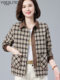 Fashionable Mom-Style Short Jacket for Women 2025 Spring and Autumn New Large Size Loose Trendy Age-Reducing Plaid Jacket