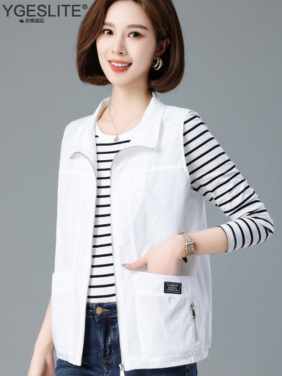 薄款马甲女春秋款时尚外搭背心2025新款中年妈妈宽松休闲短款马夹