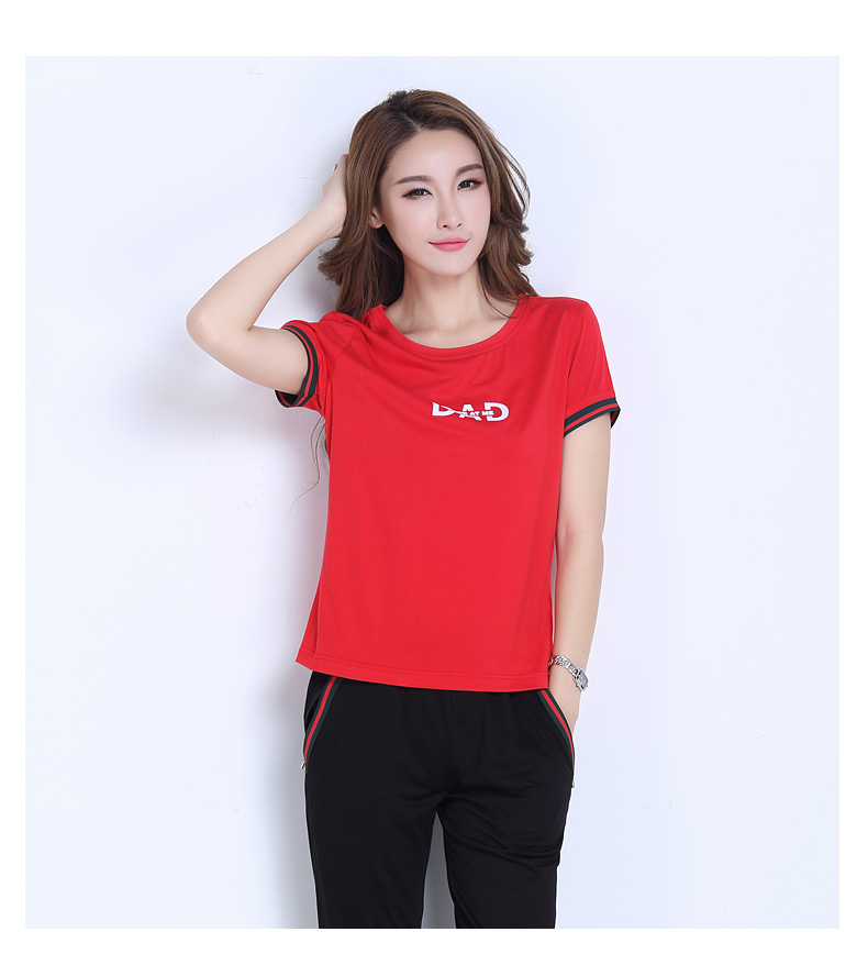 Bilic 2019 hè giản dị phù hợp với thời trang Bộ đồ thể thao Hàn Quốc nữ mùa hè tay ngắn thể thao hai bộ thủy triều - Thể thao sau bộ quần áo thể thao nữ