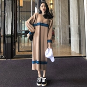 Mùa thu đông của phụ nữ phiên bản Hàn Quốc của váy dài tay dài đan áo gió nhẹ nhàng áo len váy dài váy sinh viên