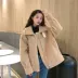 Mùa đông nữ phiên bản Hàn Quốc của retro lỏng lẻo đầu máy xe lửa dày sinh viên giả áo khoác da cừu áo khoác bông cotton