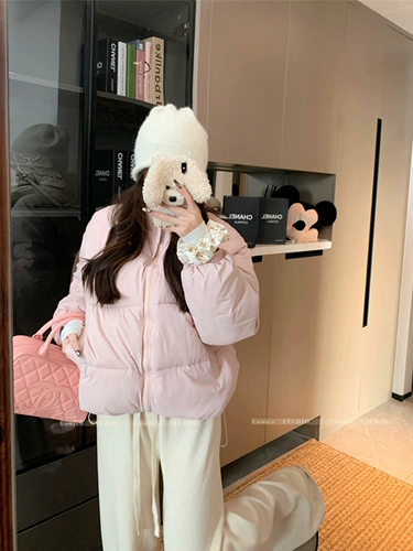 Утепленный короткий летний пуховик, куртка, оверсайз, подходит для подростков, свободный крой