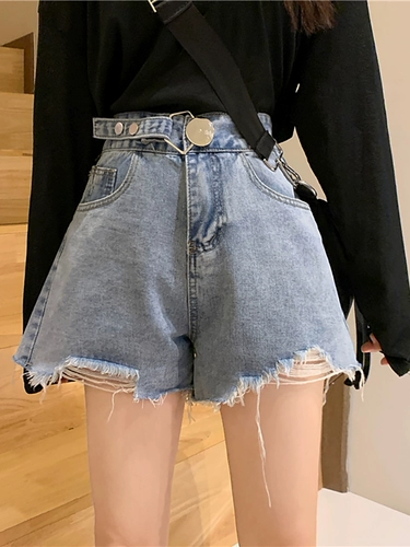 Tide, джинсовые летние шорты, тонкие штаны для школьников, высокая талия, свободный крой