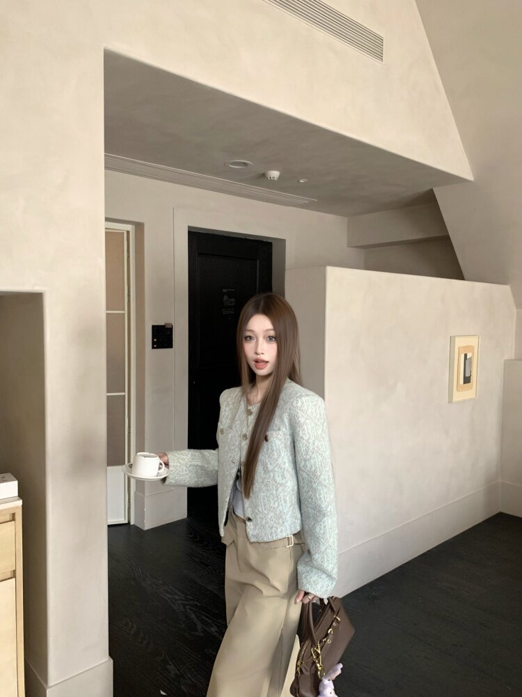 Короткое шерстяное пальто, осенняя куртка, лонгслив, в стиле Шанель, изысканный стиль, оверсайз для возраста 