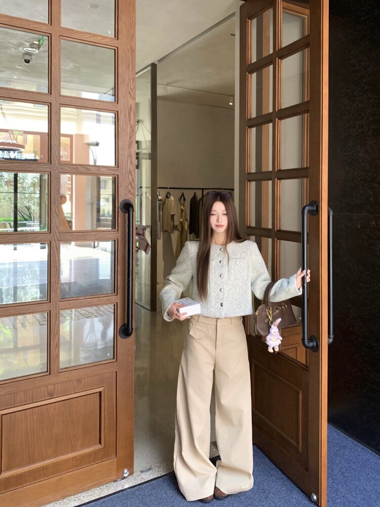 Короткое шерстяное пальто, осенняя куртка, лонгслив, в стиле Шанель, изысканный стиль, оверсайз для возраста 