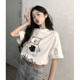 Bear cotton T-shirt women's spring 2022 new loose and lazy BF style design short-sleeved bottoming shirt top trendy