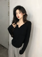 Черный лонгслив