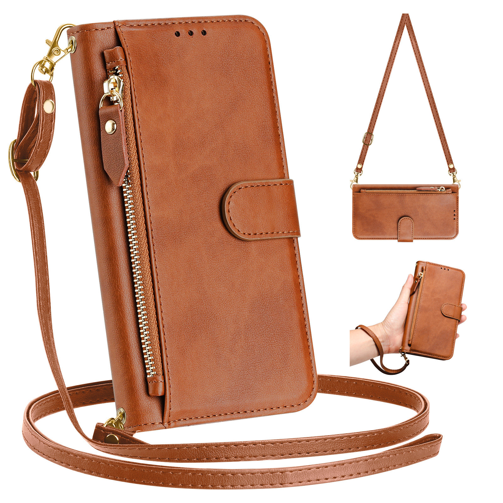 Zipper Wallet Flip Leather 12 Phone Case