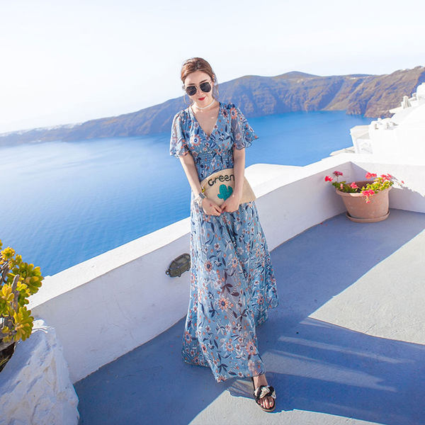 Suchewha 波西米亚碎花雪纺 沙滩裙 连衣裙 天猫优惠券折后￥109.9包邮（￥159.9-50）4色可选