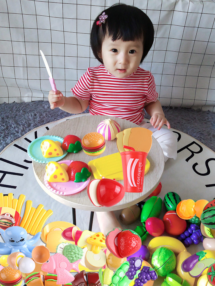 Cut fruit children's toys Baby 1-3 years old dress up family wine 2 cut music 6 vegetables 12 can be cut suit children men and women