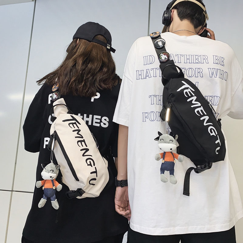 Skew Satchel Men Sports Purse Strings Women Boomers Chest Bag 2023 New Casual Little Backpack Male And Female Skewed Backpack-Taobao