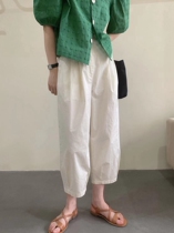 2021 early autumn new Korean version of high waist slim Japanese ankle-length pants straight casual pants womens Hundred pants