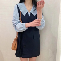 South Korea Spring New temperament age-reducing suit womens suit vest dress lapel shirt two-piece female