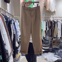 POHIO Pooh BoE 217801 suit ankle-length pants female Korean version of high waist trousers hanging feeling small straight pipe pipe pants