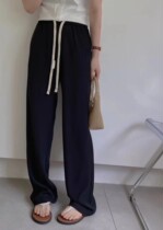 Eurostock 2022 Summer style High waist display slim Sensation Broadlegged Pants Woman 100 Lap Pure Color Tug Pants Commuter Long Pants
