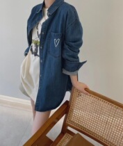 European love denim shirt women 2021 Autumn New loose slim Joker casual foreign style coat