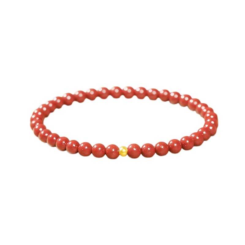 [Star Sparkle] Small Round Bead Bracelet, Cinnabar Bracelet, Transfer Beads, Couple Gift, Women's Gift, Birthday Jewelry