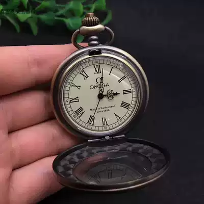 Antique Omega mechanical pocket watch European retro double shell men's crystal hanging watch antique collection world famous watch