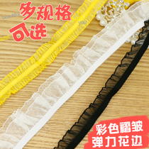 Agaric lace edge flex pleated skirt hem fabric elastic lace pick up and down swing fabric wave ultra-fairy neckline