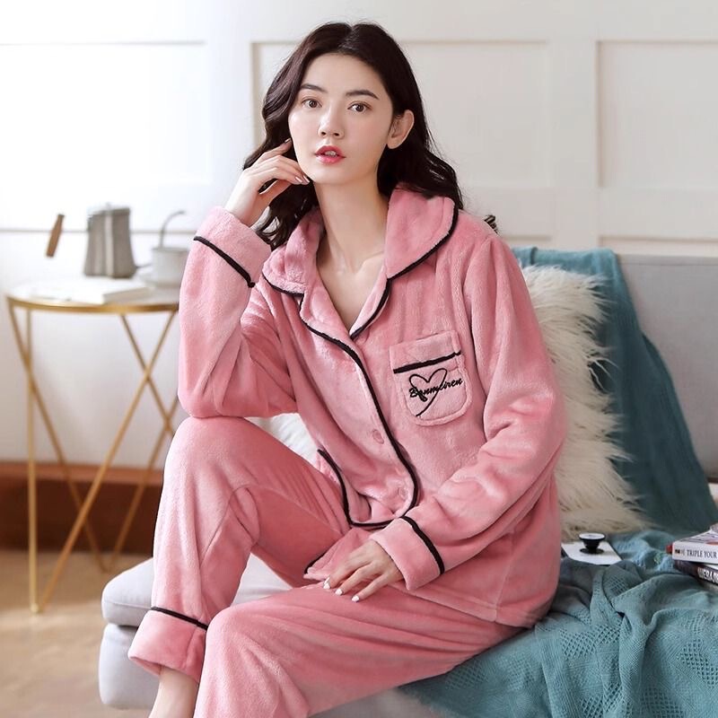Pajamas for Women in Autumn and Winter, Thickeneded Flannel Warm Suit, Spring & Fall Zipper, Coral Velvet Home Clothes, Can Be Worn Outside in Winter Pajamas for Women in Autumn and Winter, Thickeneded Flannel Warm Suit, Spring & Fall Zipper, Coral Velvet Home Clothes, Can Be Worn Outside in Winter