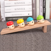 Mushroom Slide Toy Wooden Mont early teaching Puzzle Toys 1-2-year-old male girls hand eye ability training