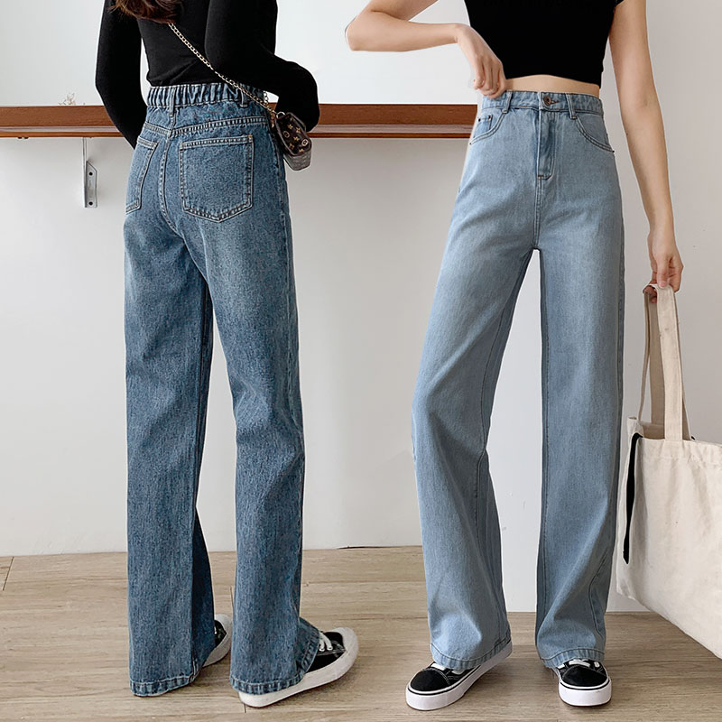 Jeans Woman Straight Drum Loose Spring Autumn Summer Broadlegged High Waist Pituality 2022 New Conspicuously Slim 100 Hitch Long Pants