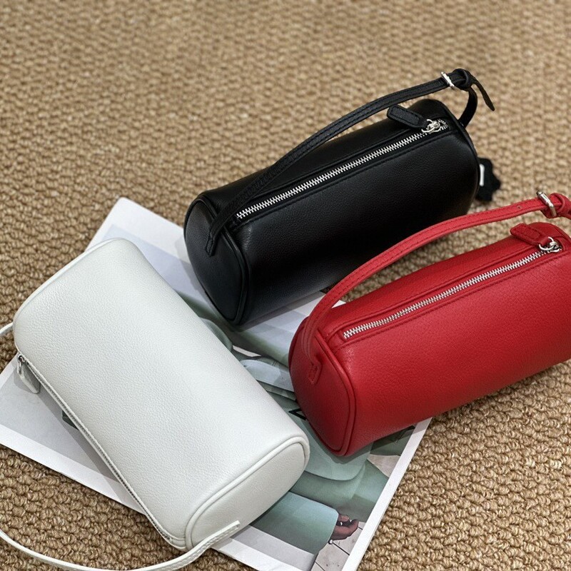 First-Layer Cowhide Small Pillow Bag, Hand-Held Shoulder Bag, Underarm Crossbody Bag, Commuter Genuine Leather Women's Bag, Pen Holder Bag